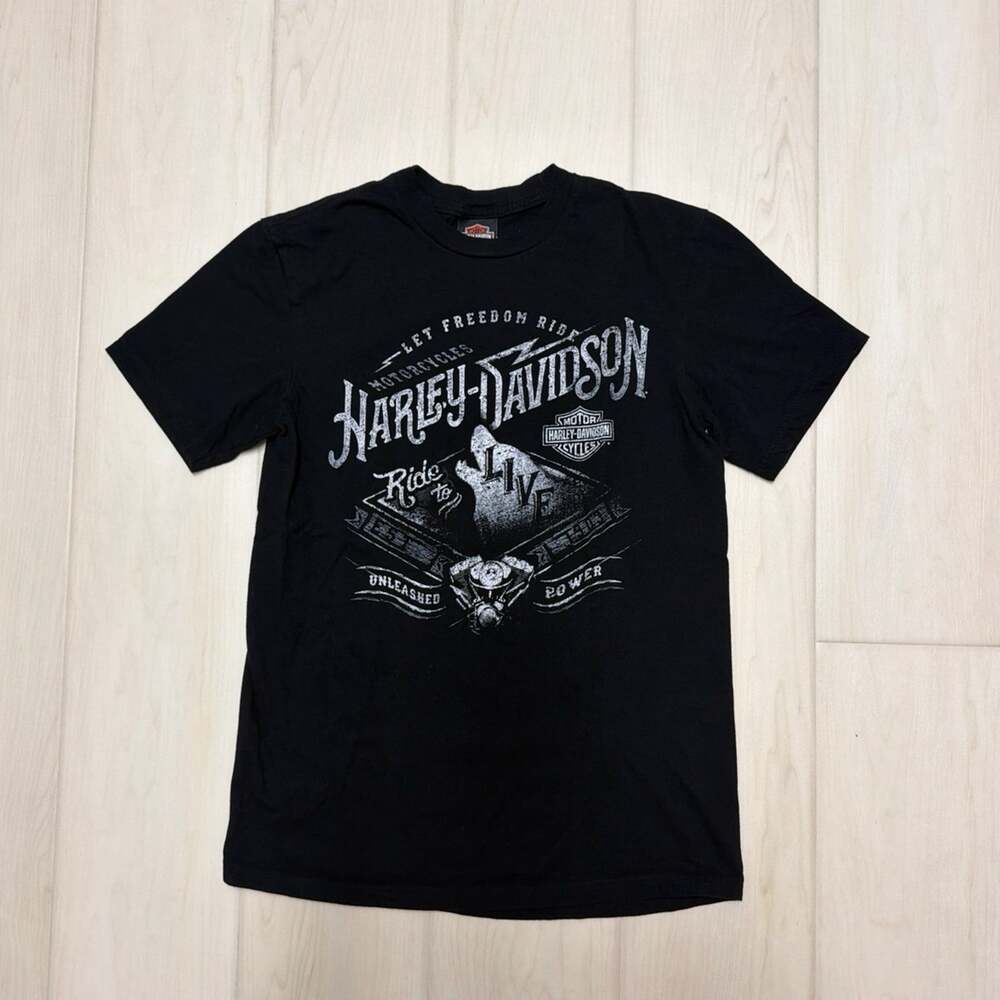 Harley Davidson Hudson Valley Let Freedom Ride Wolf Graphic T-Shirt Size Medium